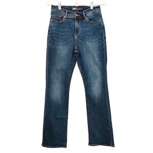 Levi's 512 Perfectly Slimming Bootcut Medium Blue Denim Beaded Mid Rise Jeans